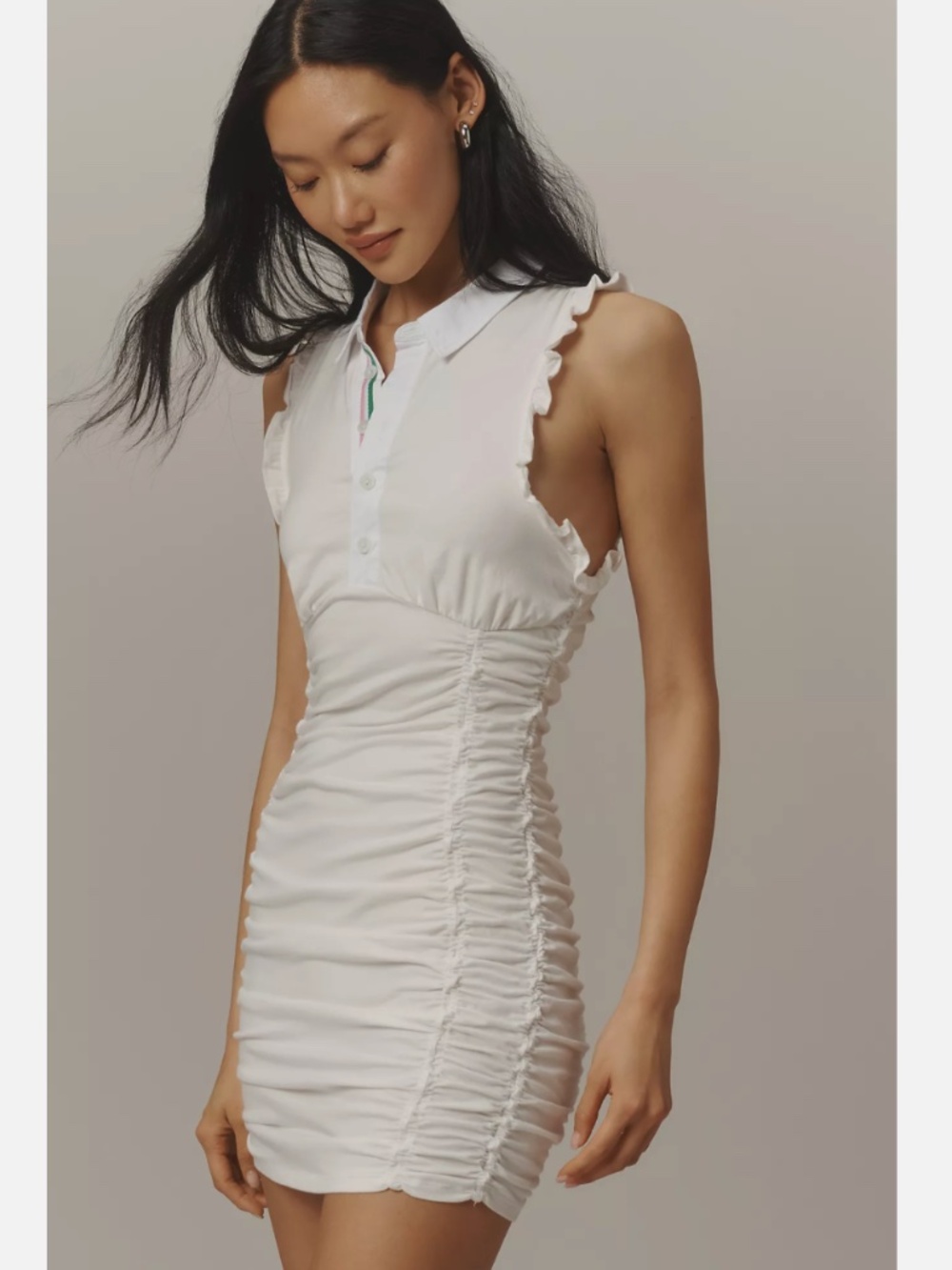 NWT ANTHROPOLOGIE DAILY PRACTICE RUCHED PERFORMANCE POLO DRESS